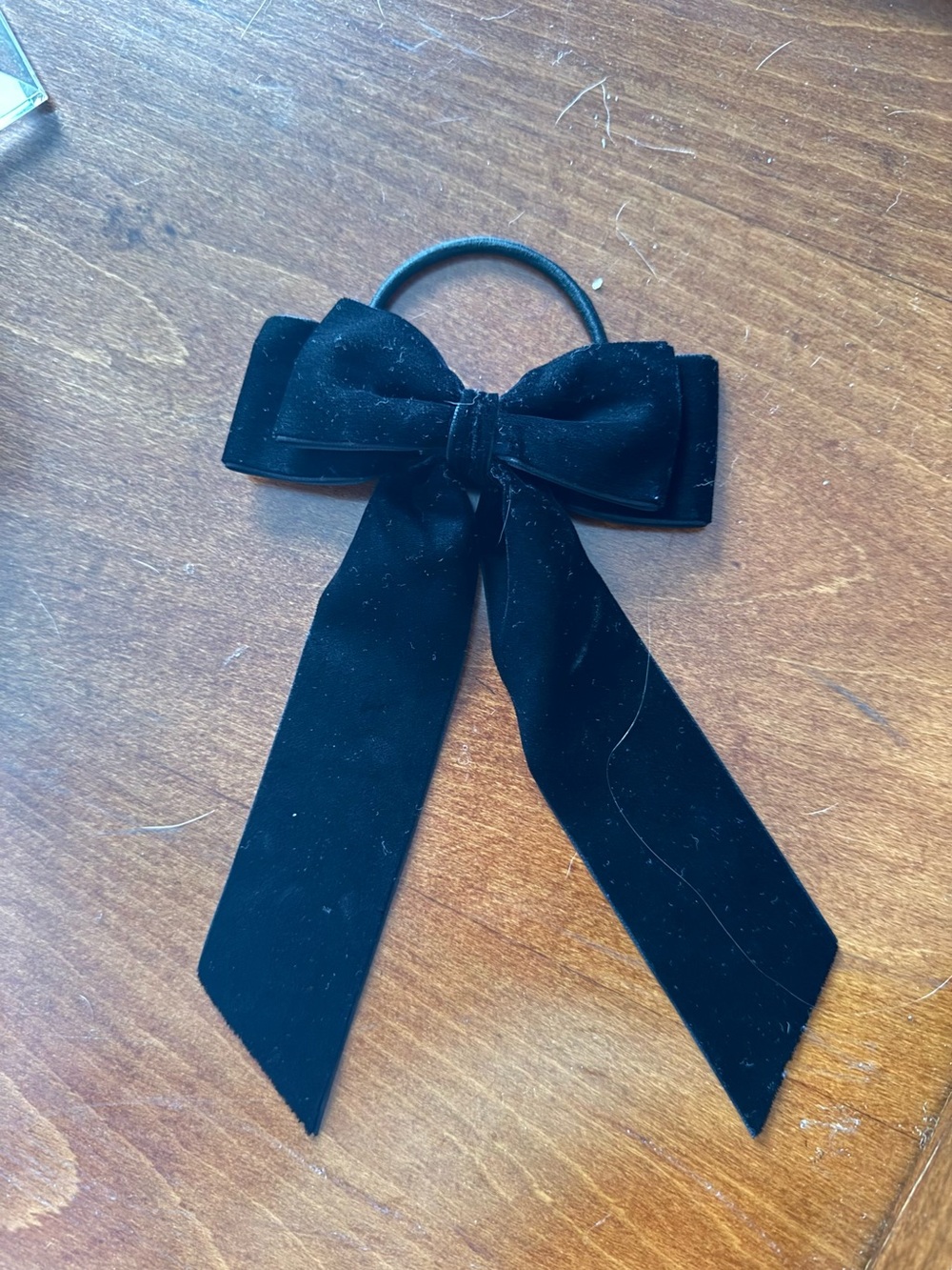 J Crew- Black Velvet Bow Hair Tie - Women Accessories